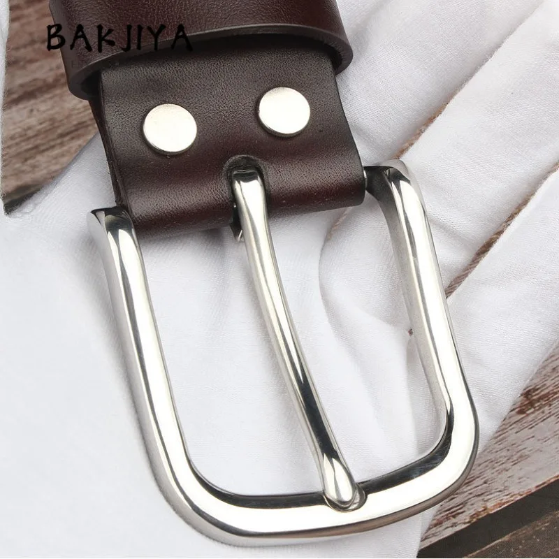 

2026 New Business Leisure Men's Stainless Steel Pin Buckle Belt Men's Leather Top-Layer Cowhide Belt Anti Allergy 3.8cm/3.5cm