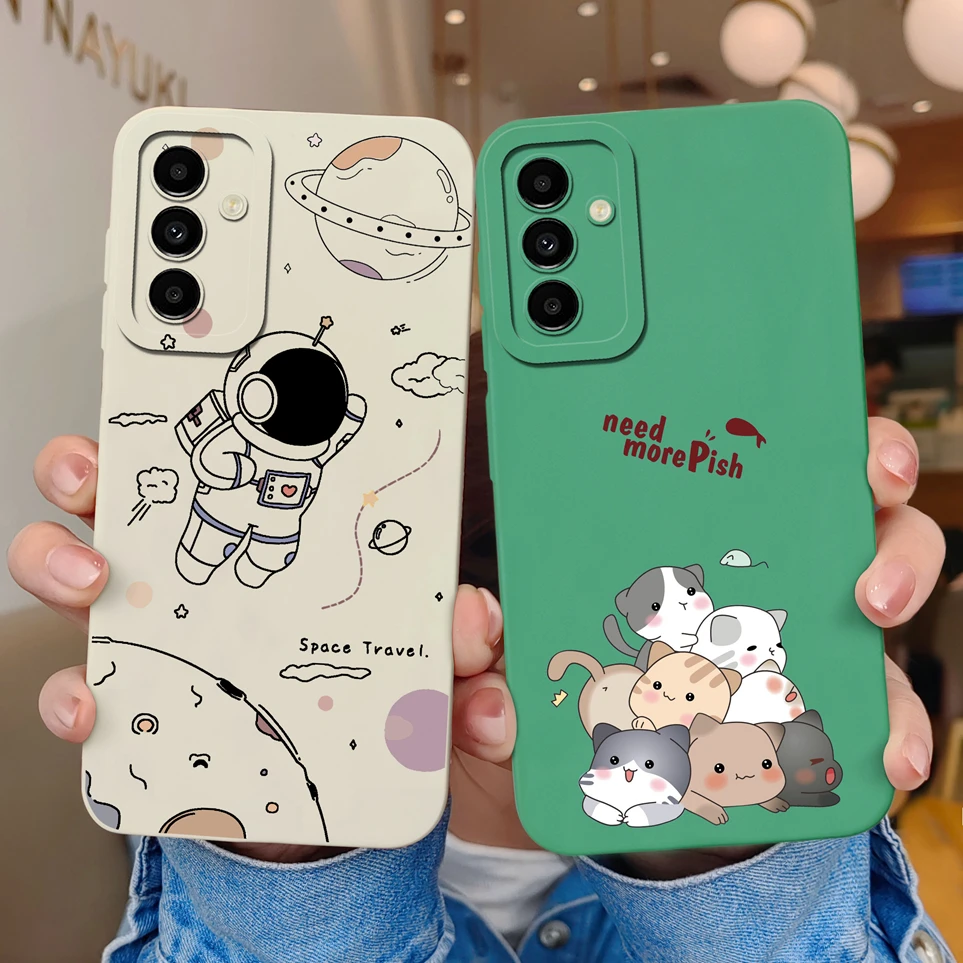 Case For Samsung Galaxy A24 4G A34 5G Cute Astronaut Soft Silicone Phone Cover For SamsungA24 A 34 Protective Coque Funda Capa