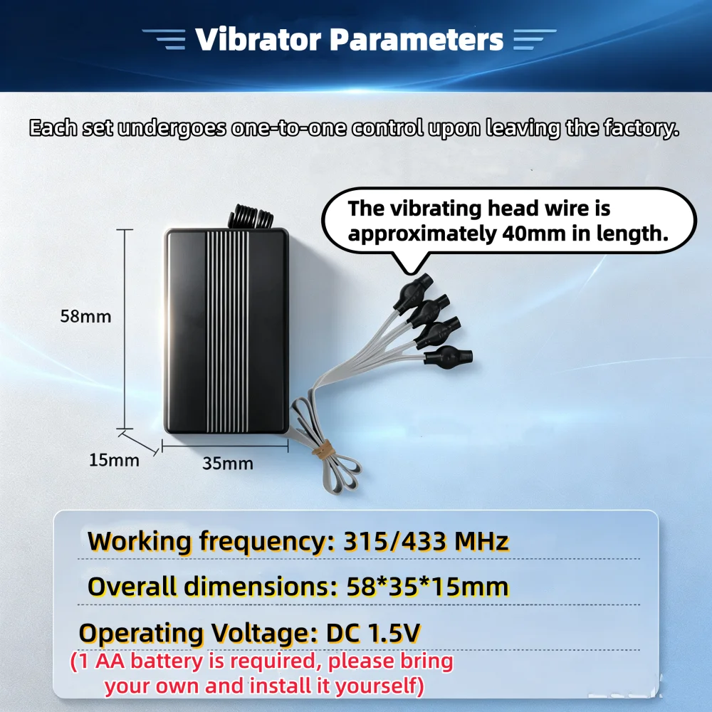 Compact Wireless Vibration Alarm with 4 Actuators for Meeting Rooms & Concealed Areas Special Groups Reminder Device