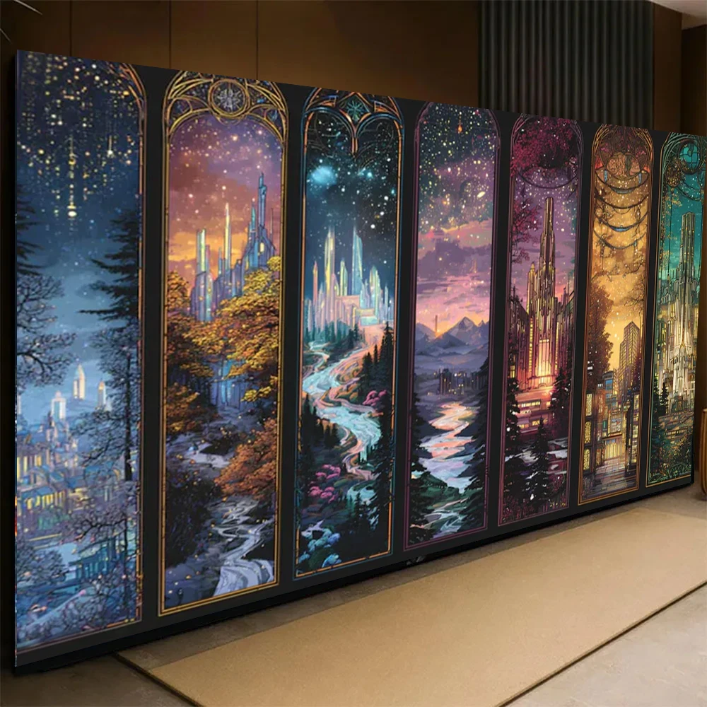 Large Size Night Court, City of Starlight, Diamond Embroidery Kit, Full Square Round Diamond Painting Art, DIY Home Decor