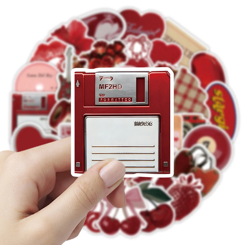 10/30/50 Stück Retro Cherry Downtown Y2K Mädchen Cartoon Ästhetische Aufkleber INS-Stil Dekoration Sticker DIY Schreibwaren Tagebuch Handy