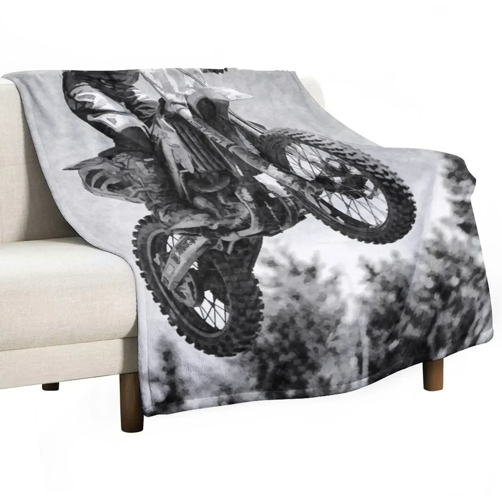 

Got Some Air! - Motocross Racer Throw Blanket Large Hairys Baby Loose Blankets