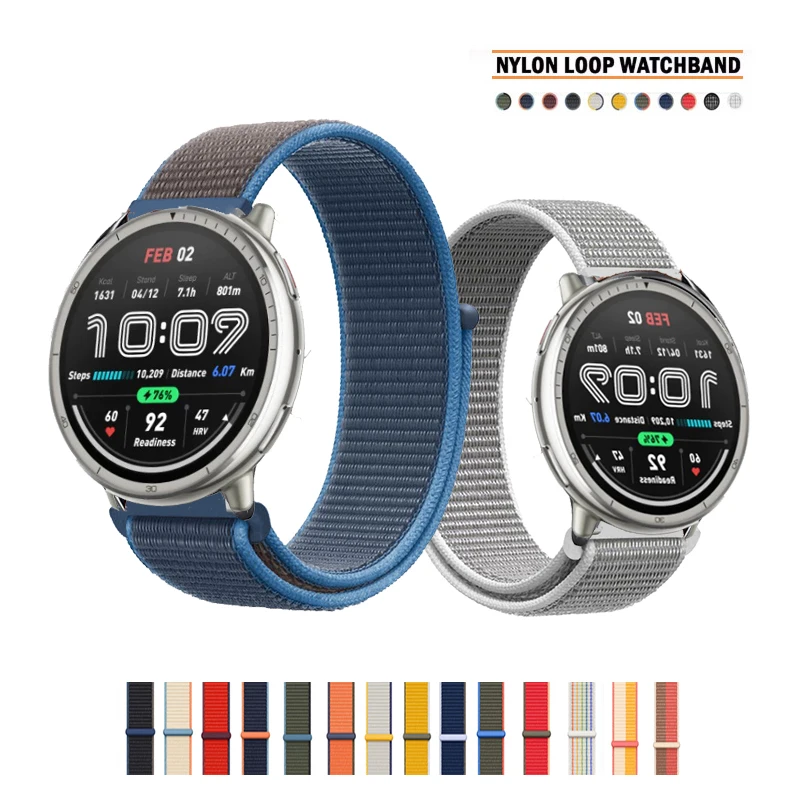 حزام حلقة من النايلون لساعة Amazfit Watch Active 2 الذكية، سوار بديل رياضي لساعة Huami Active2