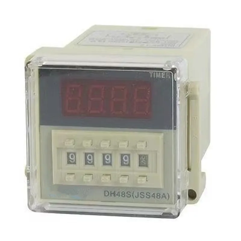 DH48S-1Z 8-Pin SPST 0.01S-9999H AC/DC12V/24V AC220V/380V/110V LCD Display Time Timer Delay Relay with Socket
