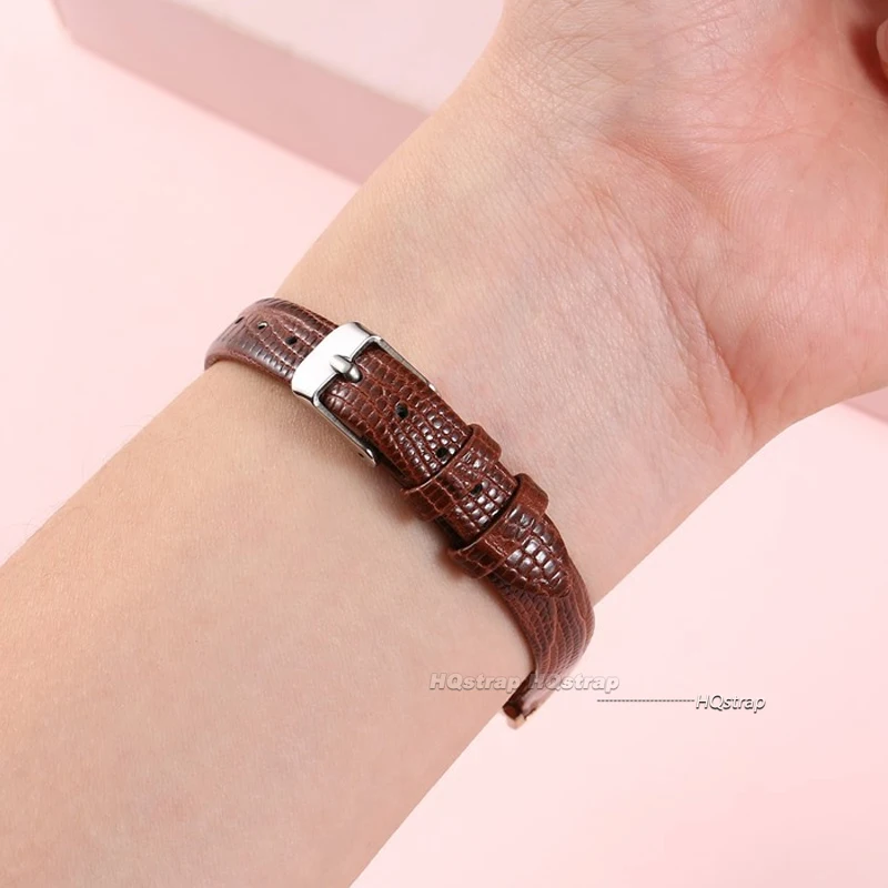 8mm 10mm 12mm 14mm 16mm Soft Leather Watch Bands Slim Leather Bracelet Womens Fashion Watchband Wristwatches Ultra-Thin Strap