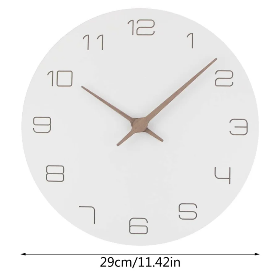 1pc Living room silent wall clock, personalized wooden quartz clock, wall mounted clock, home minimalist wall clock