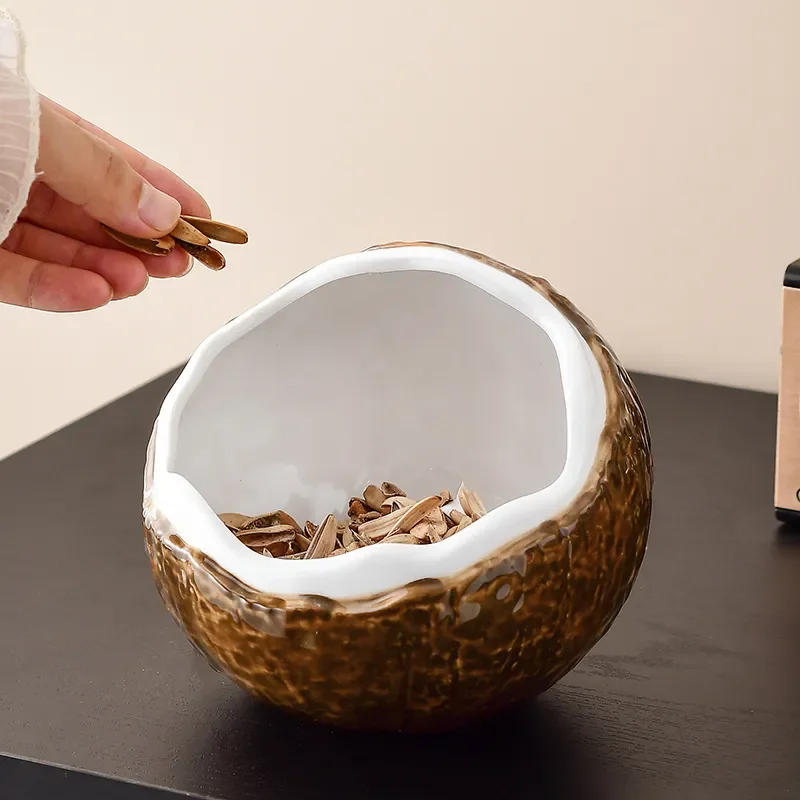 for Coconut Storage Ornament Entry Porch Key Shelf Living Room Desktop Ceramic Storage Box Housewarming Gift