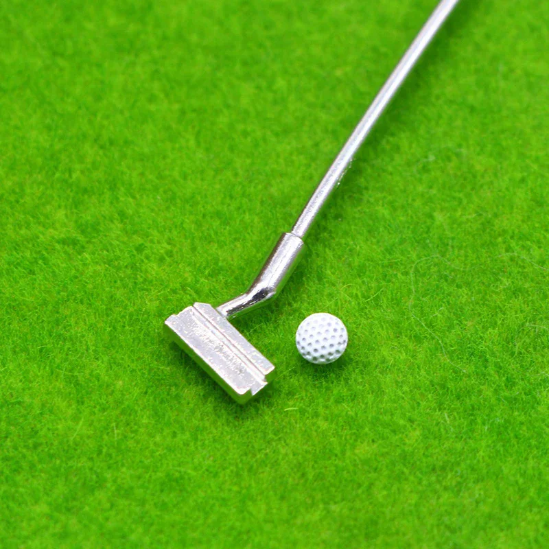 Conjunto de Móveis em Miniatura para Casa de Bonecas 1:12, Conjunto de Clubes de Golfe de Metal, Brinquedos de Faz de Conta, Acessórios de Decoração para Casa de Bonecas