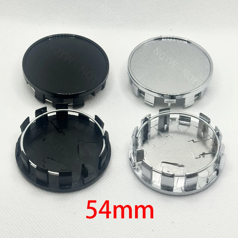 4Pcs/Set 54mm Car Wheels Rim Hub Cap Car Wheel Center Caps Black Silver ABS Plastic Hubcap Dust-proof Covers Auto Accessories