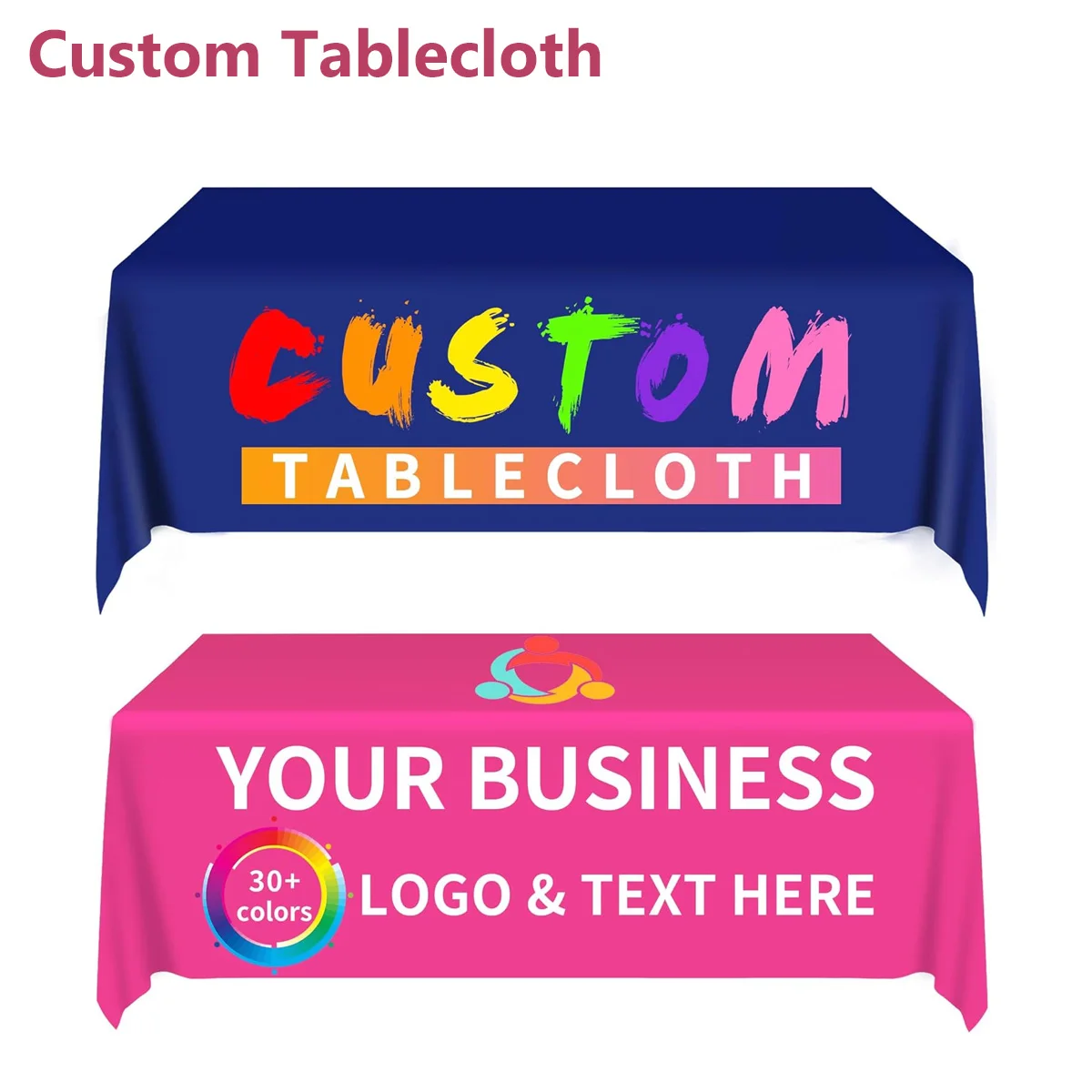 Custom Large Table Cloth with Business Logo Custom Tablecloth,Table for Tradeshow Events Birthday Wedding Anniversary Promotions