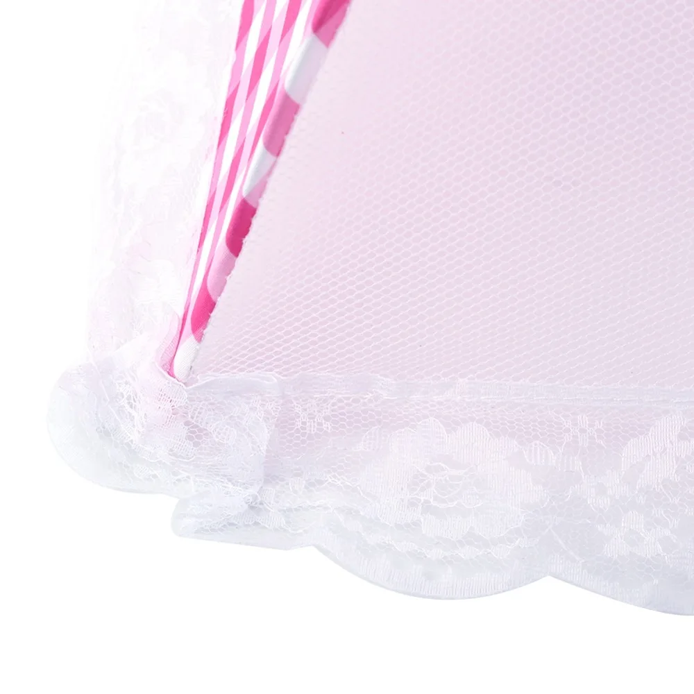 3pcs Metal, Mesh, Polyester Mesh Food Cover Pink, Coffee, Blue, Beige 12.5