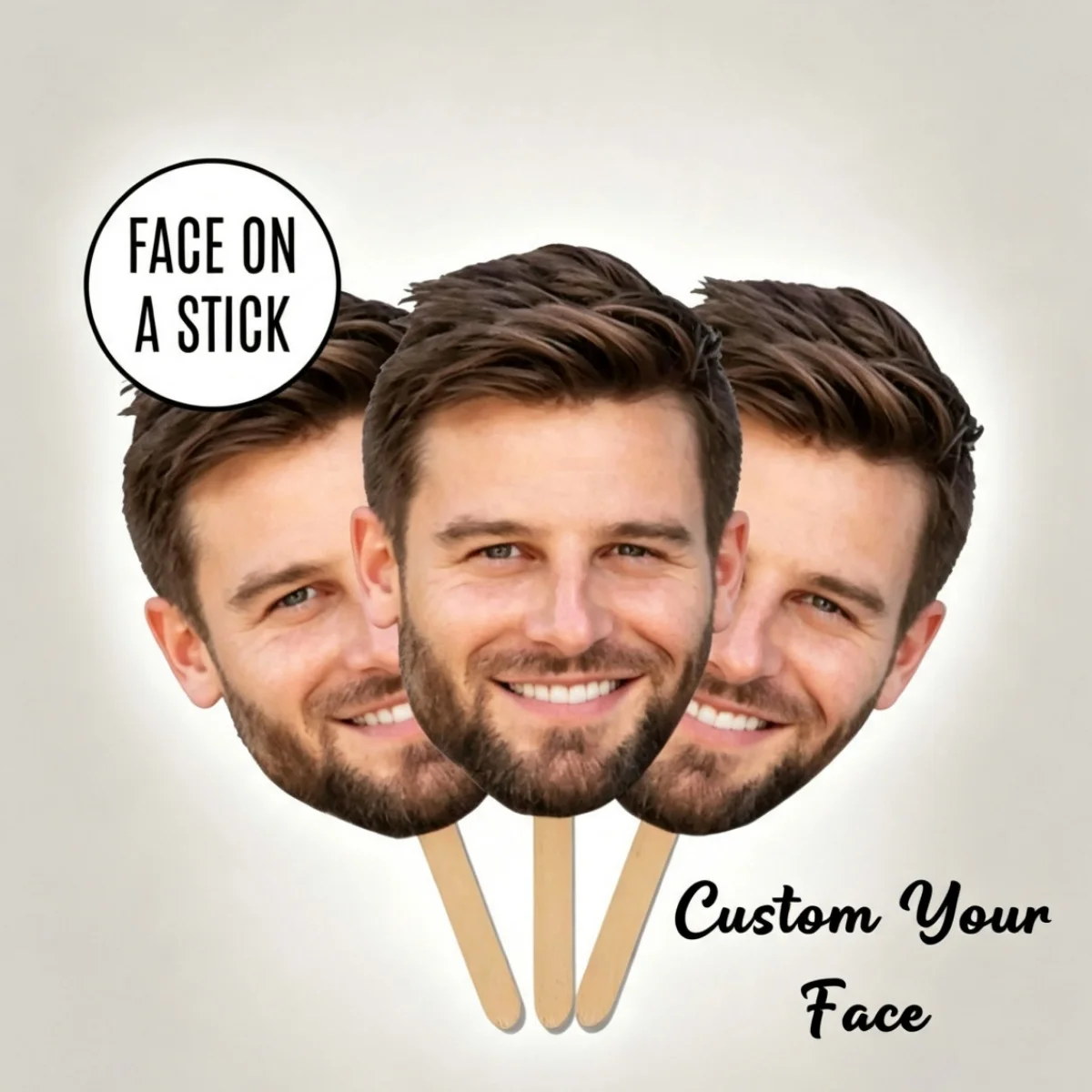 Customizable Large Handheld Portrait Fan. Stylish and Decorative, It Also Makes the Perfect Prop for Photos.