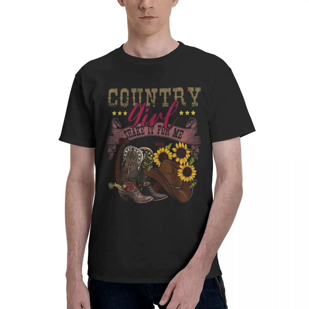 Country Girl Floral Cowboy Campaign Tees Activity competition Champion Cute Top quality USA Size