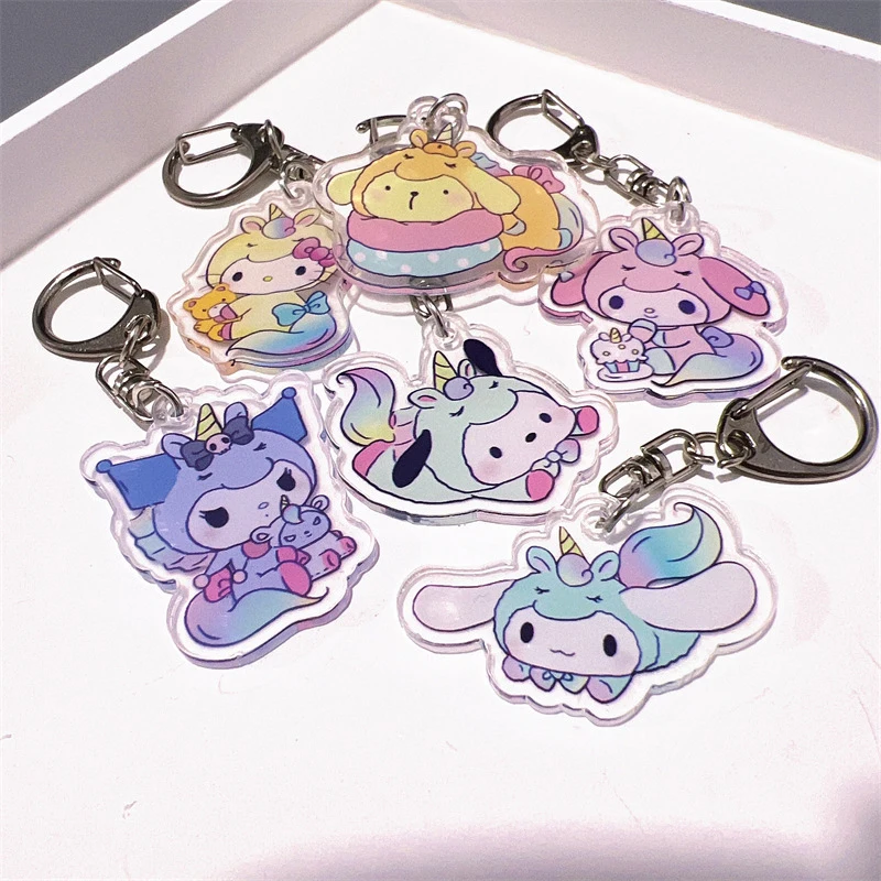 Sanrio Double Sided Cartoon Anime Kawaii Girl Role-playing Accessories Car Key Bag Pendant