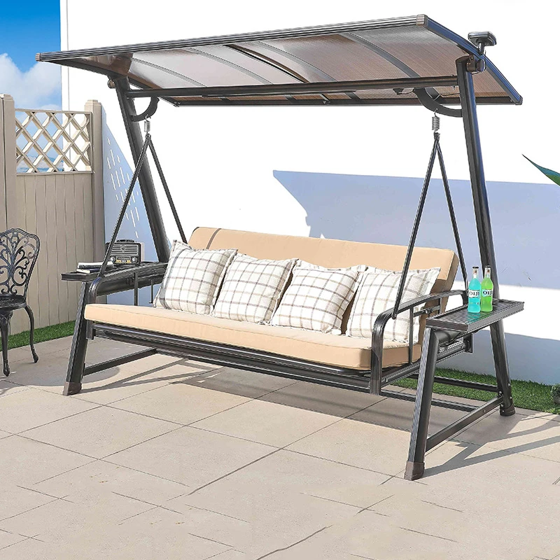 

High Quality Courtyard Outdoor Patio Garden Canopy Rocking Bed Chair Aluminum Alloy Hanging Swing Bench Chair
