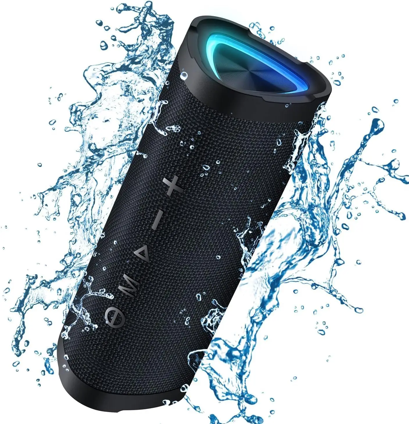 IPX7 Waterproof Bluetooth Speaker, 24W Stereo Sound, TWS Pairing, 24H Playtime, RGB Lights