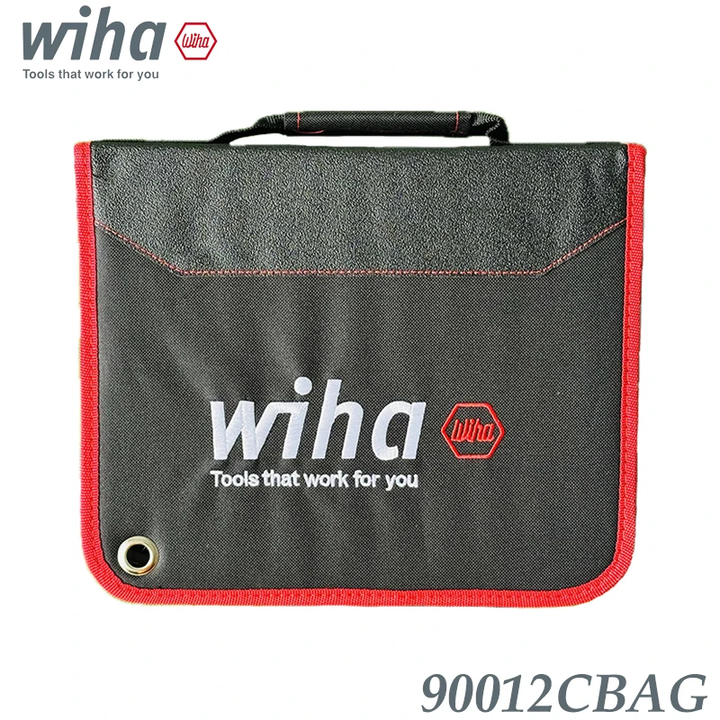 Wiha 90012CBAG Tool Roll Bag 1680D Water Resistant Polyester Multi-Compartment Organizer for Screwdrivers Pliers Jobsite Repair