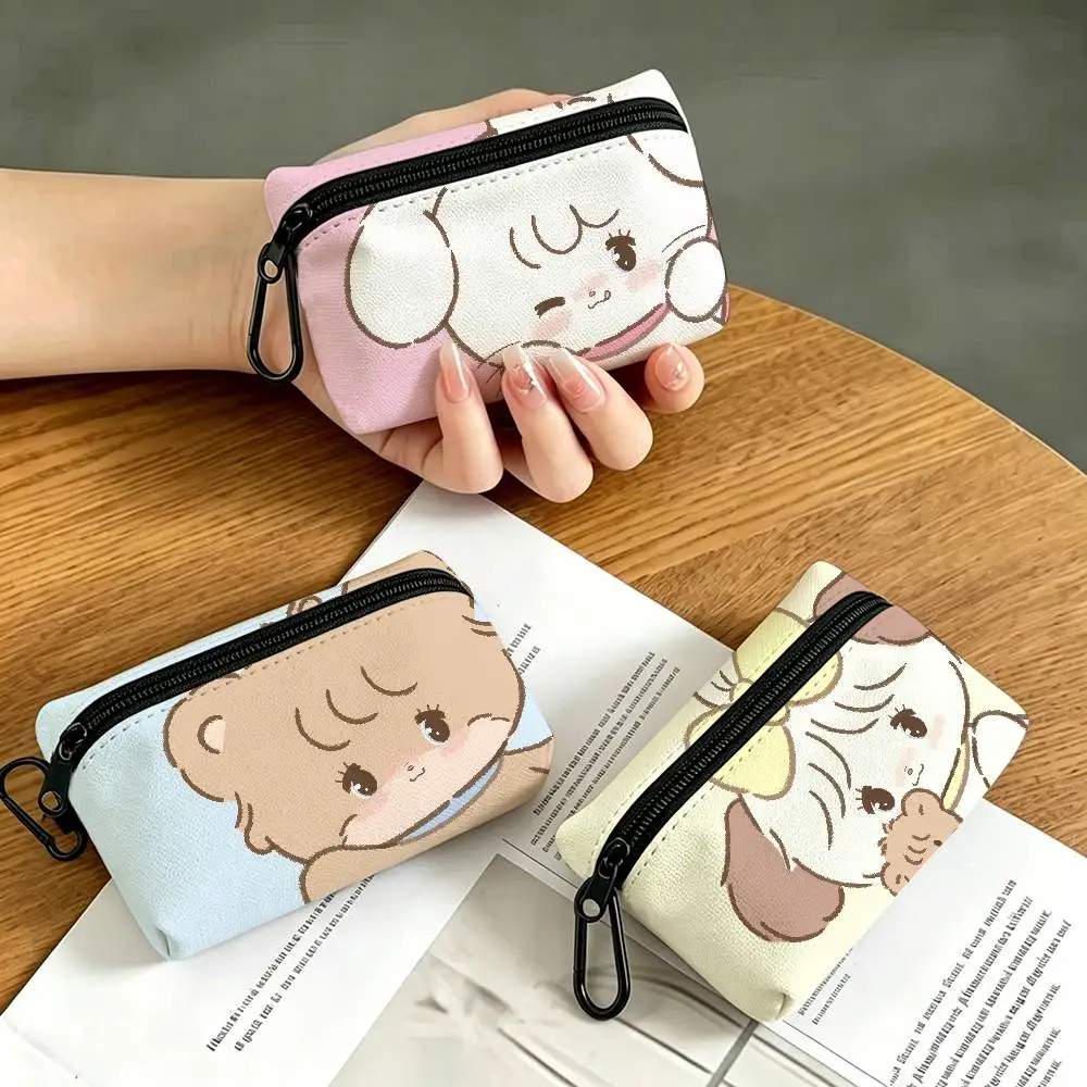 Cute Cat Mikko I-illustrations Wear-resistant Oxford Cloth Coin Purse Portable Backpack Hanging Card Storage Bag