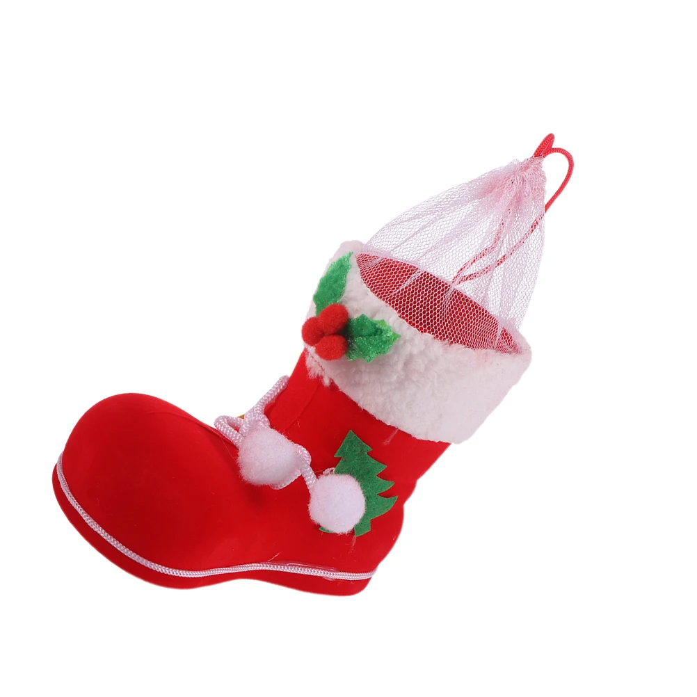 

2pcs Candy Boot Decoration Christmas Stocking Socks Non-fading Bags Goodie Ornament Gift Pouch Eco-friendly Party
