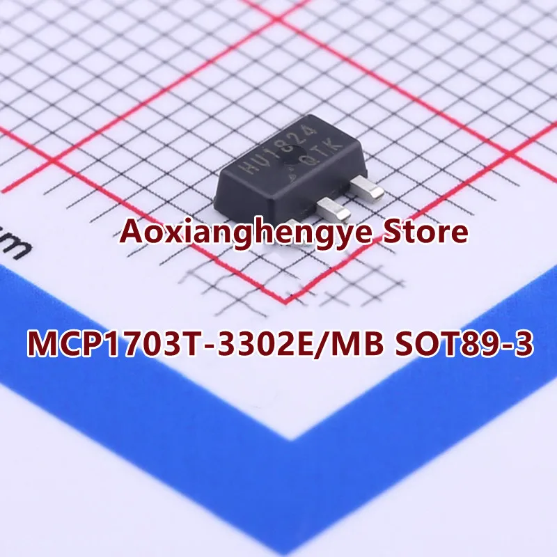 10PCS MCP1703T-3302E/MB SOT89 MCP1703-3.3V Good quality 250 mA, 16V, Low Quiescent Current LDO Regulator