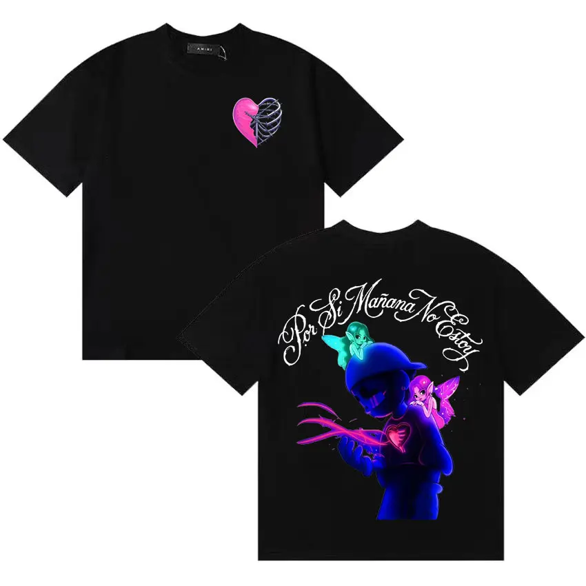 Camiseta Omar Courtz Por Si Manana No Estoy Novo Álbum, Camisetas Harajuku para Homens e Mulheres, Camisetas de Algodão Casuais de Manga Curta, Street