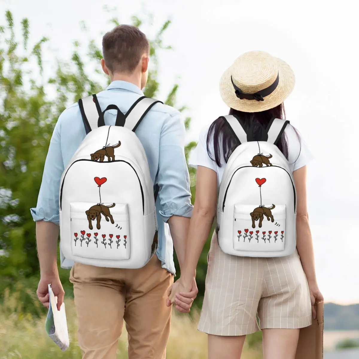Chocolate Labrador Floating In The Air Backpack Hot Sale Daypack Large Capacity BookBag School Bag Shoulder Bags for Men Women