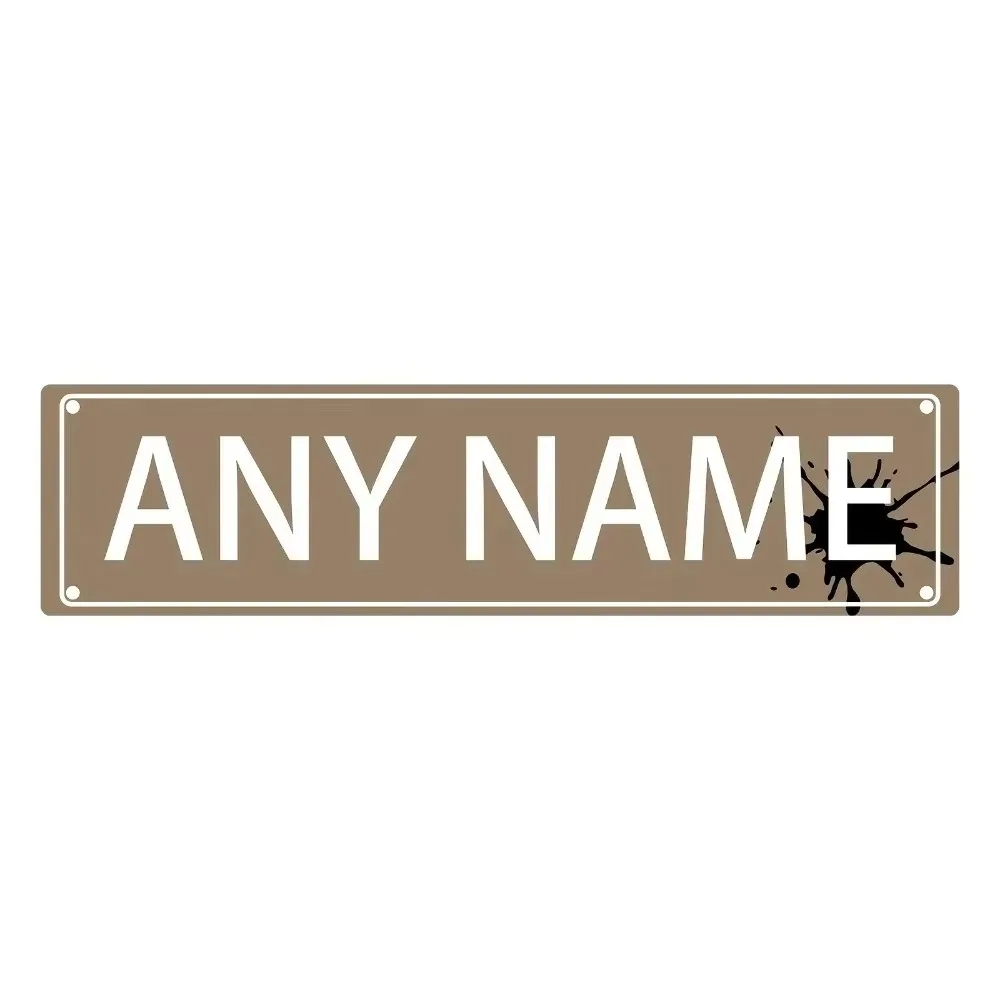 CIFbuy [2D Flat] Custom Taupe Ink-Splash Aluminum Street Sign, Personalized Wall Decor (Only For Decoration)