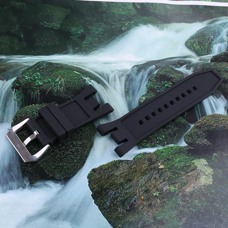 Compatible for Invicta 32mm Watch Strap Black Soft Silicone Rubber Replacement Band Sport Fitness Diving Watch Men's Wristband - view 4