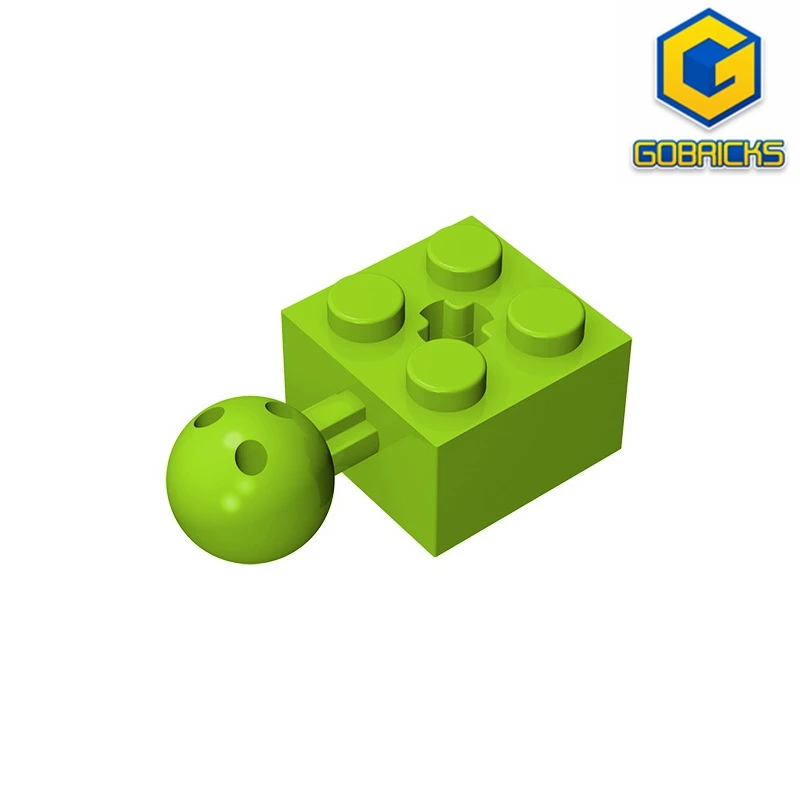 Gobricks GDS-976 tecnico, mattone modificato 2x2 con giunto sferico e foro dell'asse compatibile con blocchi educativi fai da te lego 57909