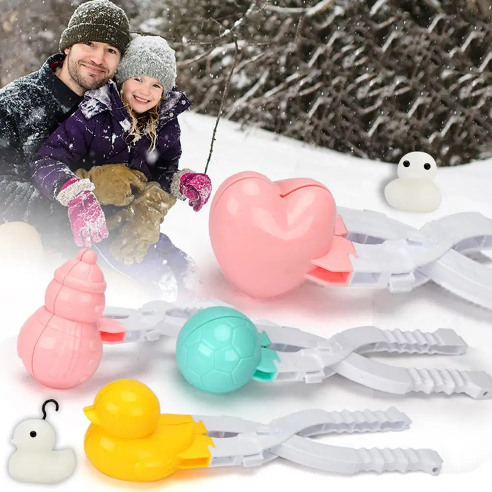 2025 Creatore di palle di neve Giocattolo staccabile Cuore d'amore Pupazzo di neve Forma di calcio Gioco di combattimento sulla neve all'aperto Clip per creare palle di neve per bambini