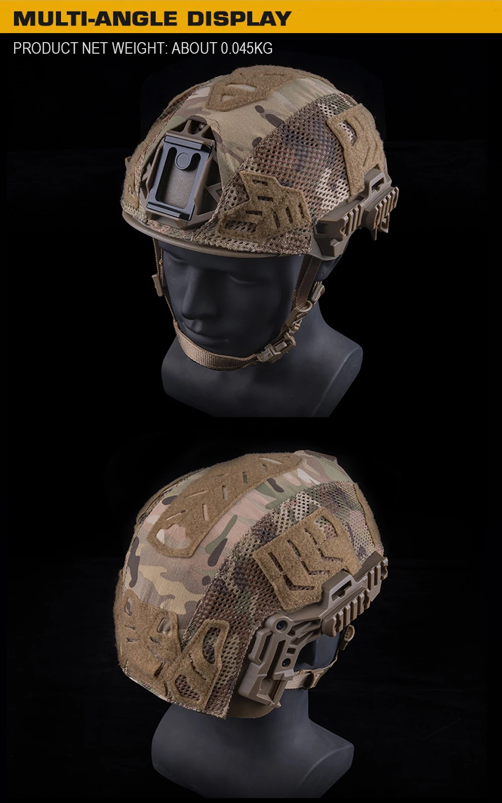 Housse de casque tactique WENDY 3.0, tissu en maille, boîte de