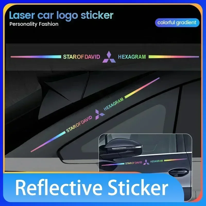 

Car reflective laser logo stickers For Mitsubishi Asx Lancer Outlander Pajero Ralliart Accessories Car Styling Car Accessories