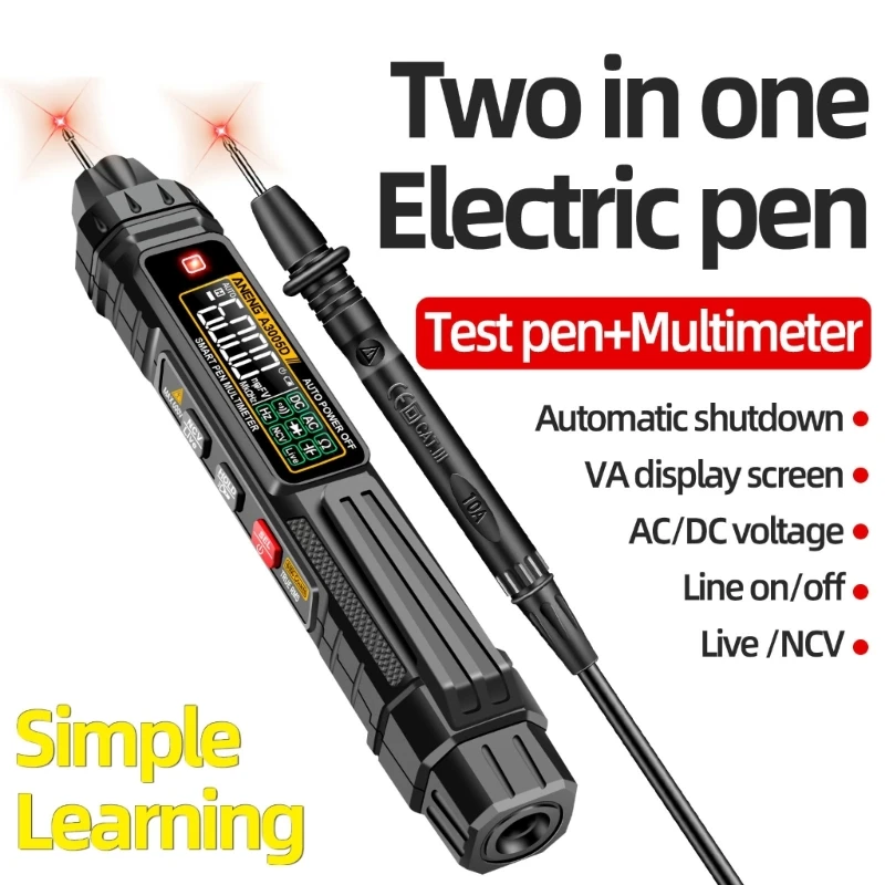 

Pen Type Digital Multimeter Tester 6000 Counts Non-Contact Voltmeter Test with Resistance Continuity Capacitance