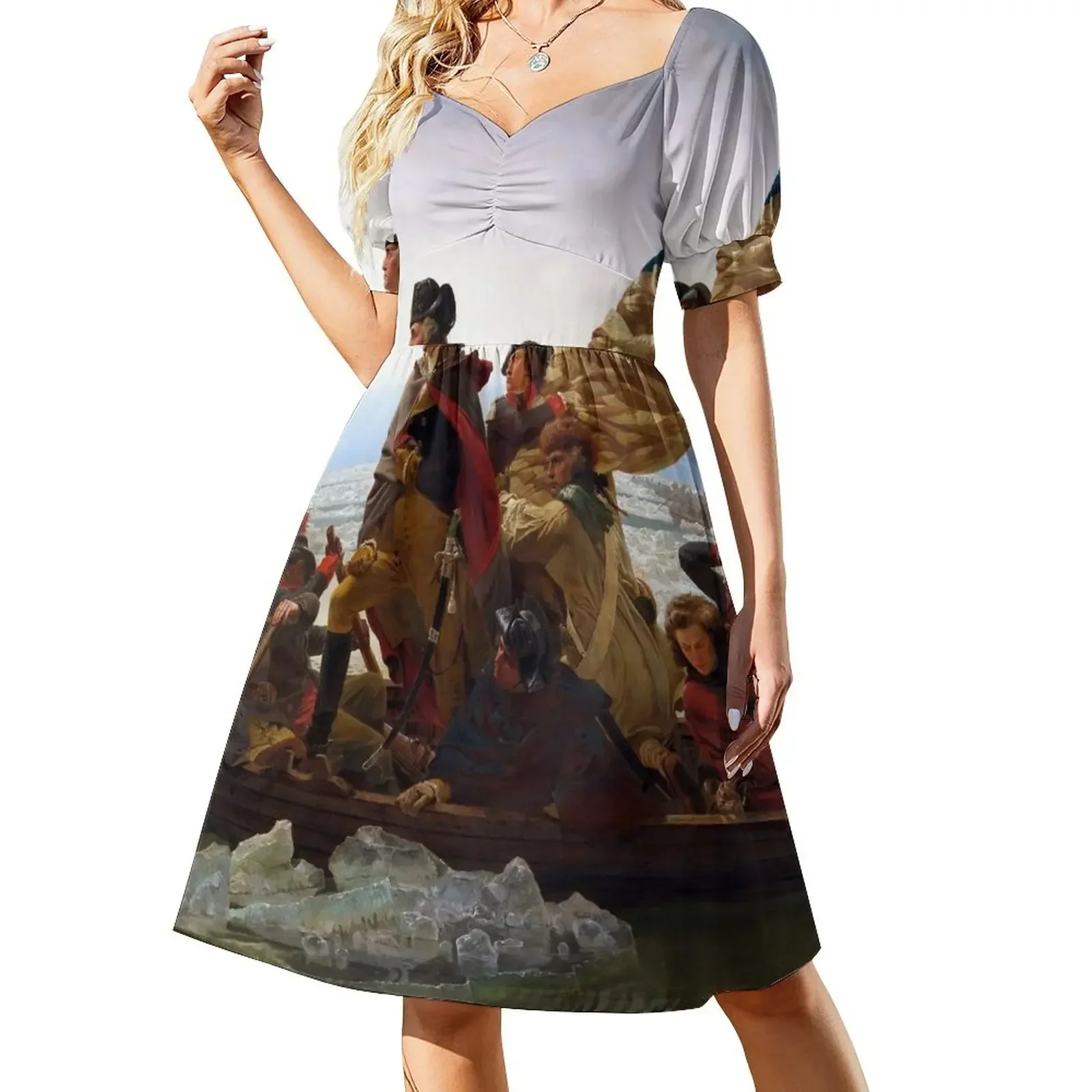 

Washington Crossing the Delaware by Emanuel Leutze (1851) Short-Sleeved Dress Dresses for wedding party womans clothing Dress