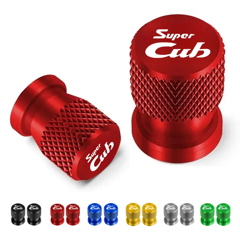 

New 1 Pair For Honda Super CUB C70 90 110 C125 Motorcycle Accessories Tire Valve Air Port Stem Cover Cap Plug CNC Aluminum Alloy