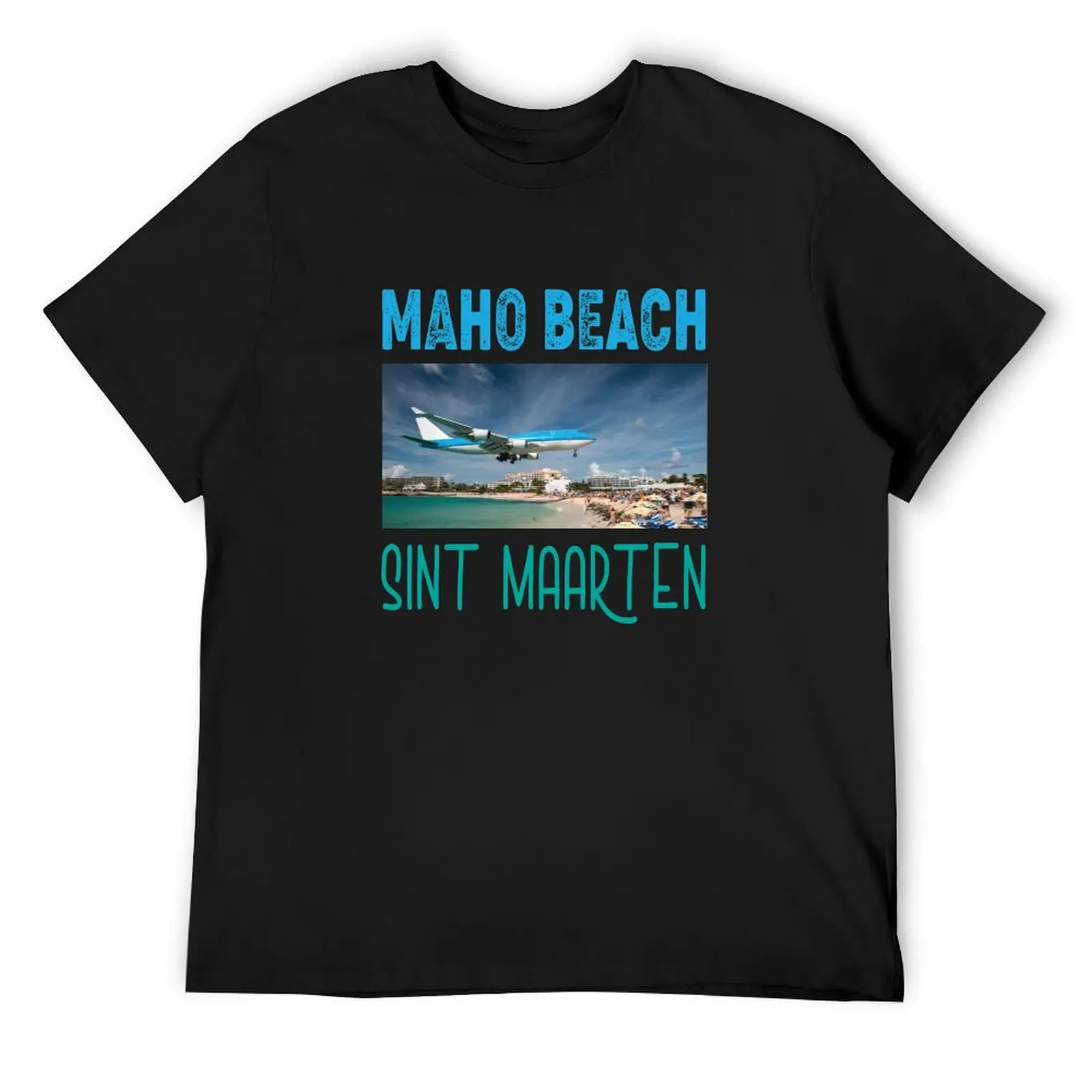 Maho beach, Sint Maarten T-Shirt quick drying graphic shirts plus size clothes blacks oversized t shirt men