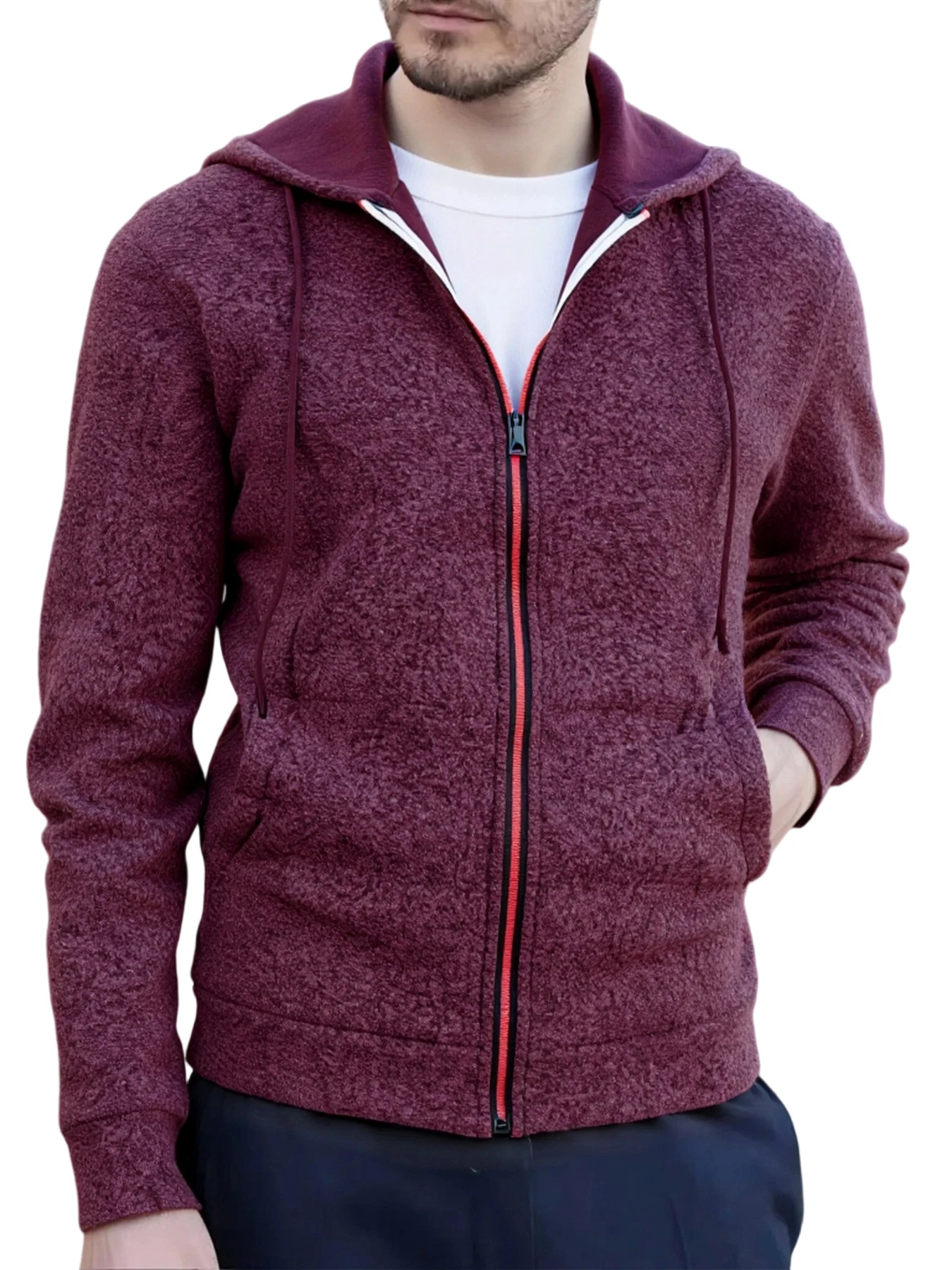 Men's Hoodie Solid Color Basic Hooded Jacket Cardigan Sweatshirt  Autumn and Winter Casual Men Streetwear Tracksuit Male S-XXL