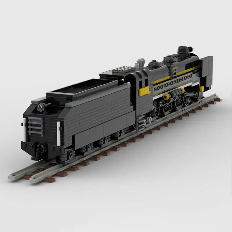 MOC Japanese National Railways C51 Steam Locomotive Train Carriage Model Creative Bricks Desk Disply Toy Children Collected Gift