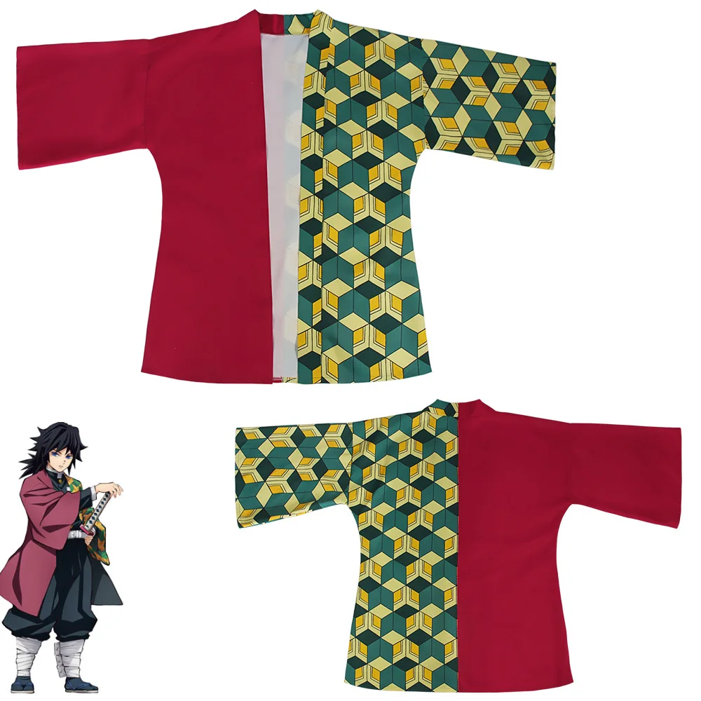 Disfraz de Anime para hombres y mujeres, Kimonos Kochou Shinobu, Haori Kimetsu No Yaiba, Kamado Tanjirou, disfraz familiar de verano