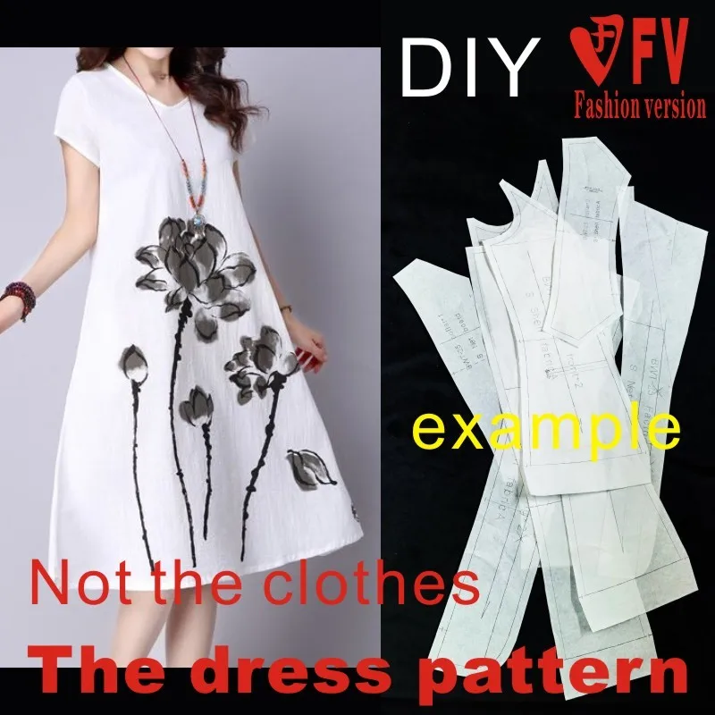 Clothing DIY The dress Dresses Sewing Pattern cutting drawing Dress Sewing Template BLQ-258