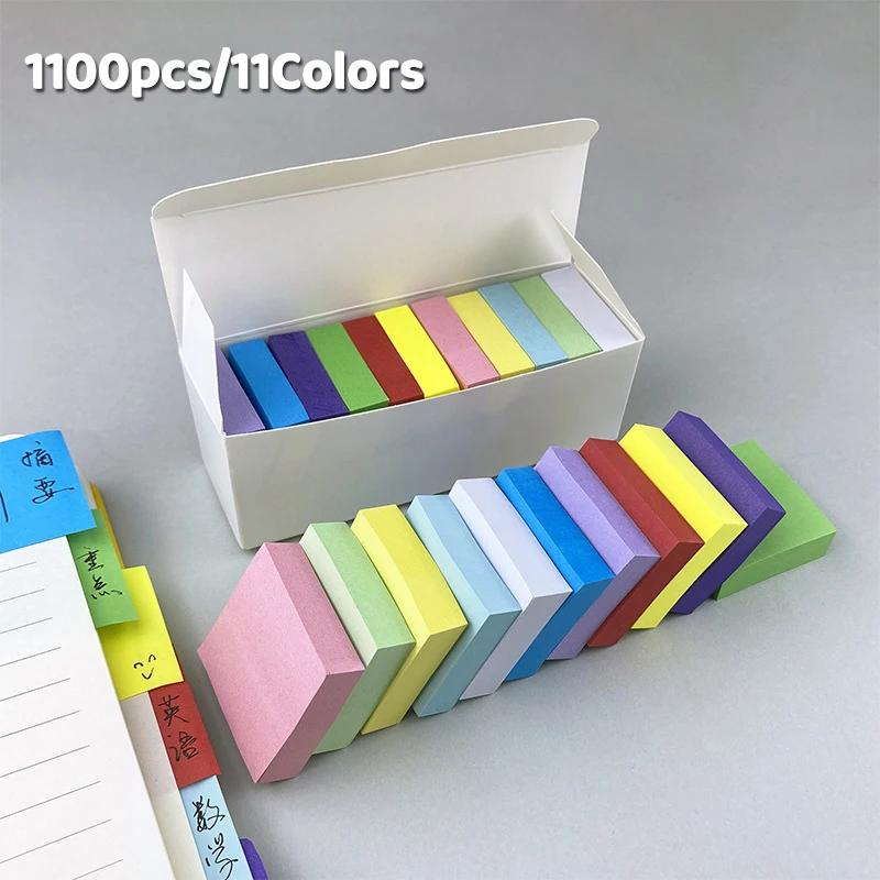 11Pcs Fluorescent Self-adhesive Memo Notes, Planner Stickers, Multi-purpose Stationery for School & Officew