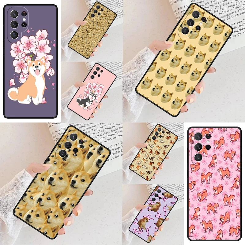 Shiba Inu Cute Cartoon Art Cell Phone Case for Samsung Galaxy S26 Ultra S25 S24 S23 S22 S21 S20 Note10 Cover