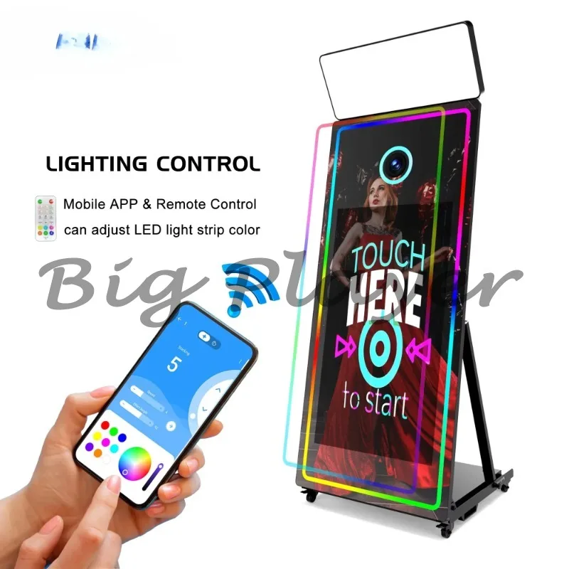 

Photobooth Machine Interactive Party Selfie Photo Mirror Booth With Camera Printer Software