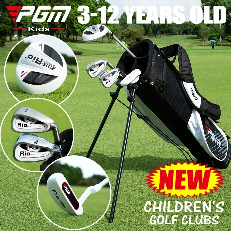 Mazze da golf per bambini PGM, set completo di mazze da golf, set da pratica per principianti per ragazzi e ragazze JRTG004