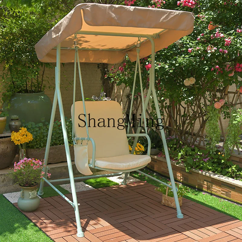 

FG household wrought iron swing single rocking chair indoor swing outdoor garden hanging chair