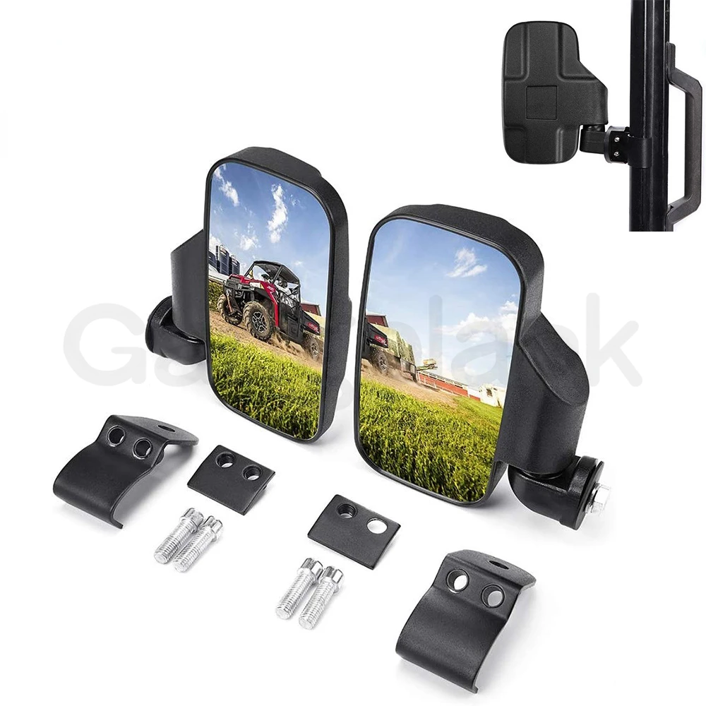 Universal UTV ATV Rearview Mirror Black A Pair Set Side Mirror Reflector Electric Vehicle Scooter Rear-vision Reversing Mirrors