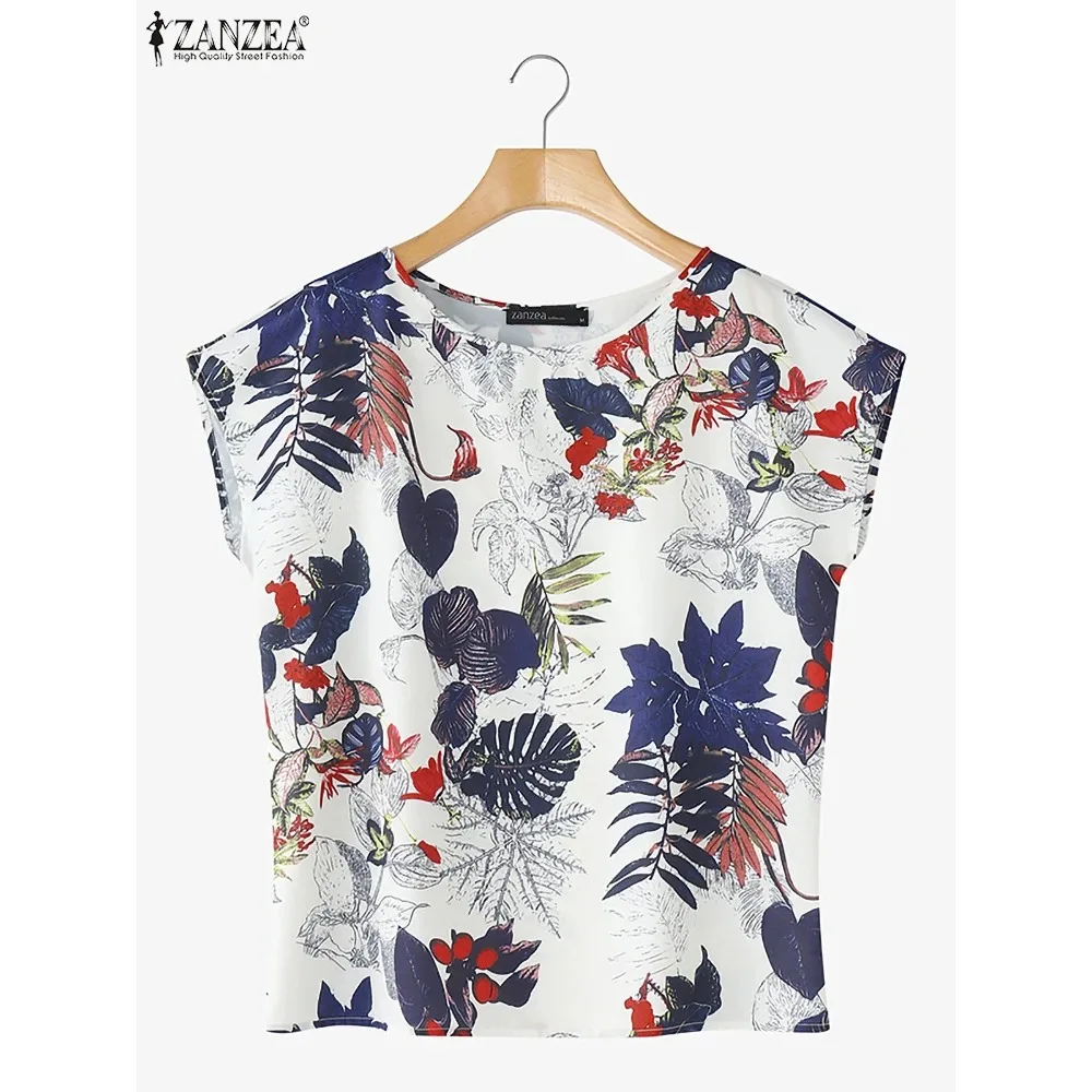 تي شيرت صيفي قصير الأكمام تي شيرت موضة النساء المطبوعة بلايز خمر بلوزات فضفاضة غير رسمية كبيرة الحجم Y2K ملابس الشارع