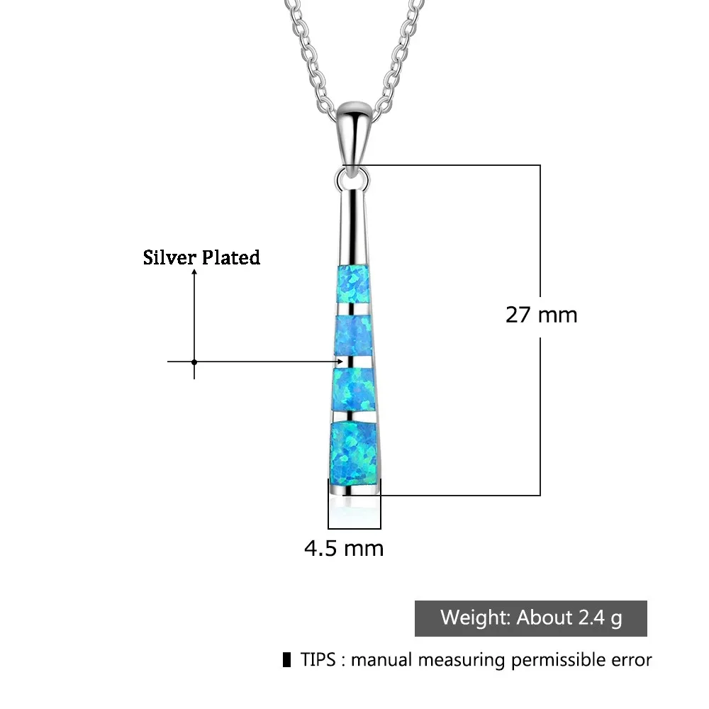 قلادة عقيق تقليد للنساء ، شكل عمود طويل ، ترصيع سلسلة زرقاء ، مجوهرات حفل زفاف ، هدايا للفتيات ، الموضة #6