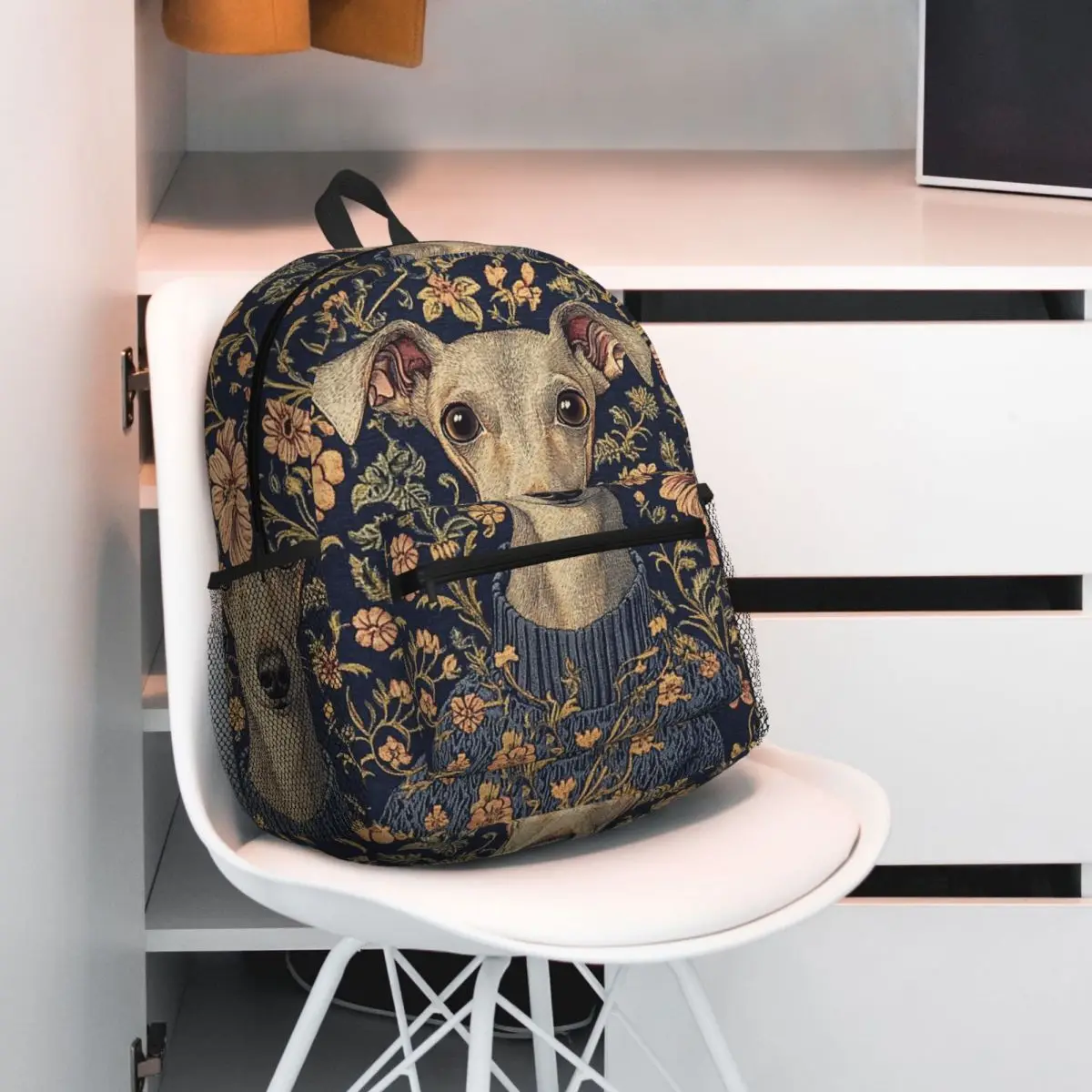 Whippet Peeping Whippet Greyhound Lurcher Dog Daypack Large Capacity Children BookBag School Bag Shoulder Bags for Men Women