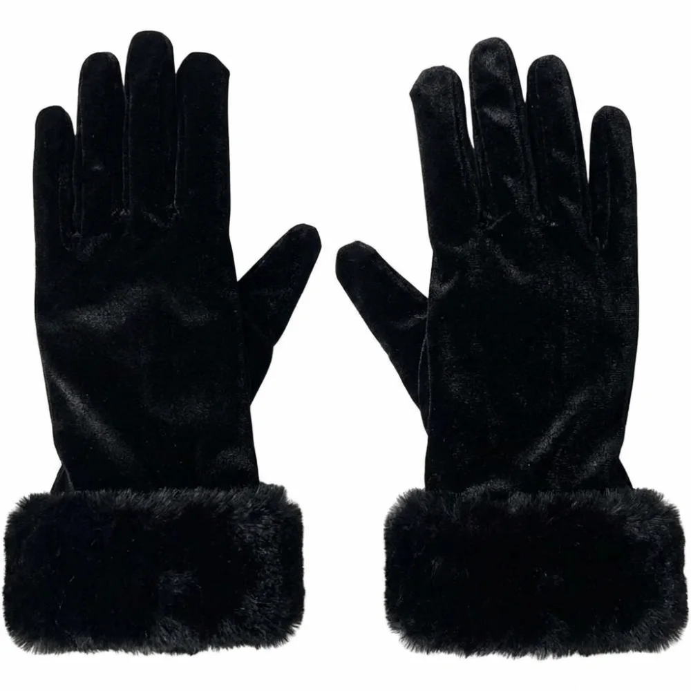 Thickened Christmas Gloves Warm Red Velvet Full Finger Gloves Soft Comfortable To Wear Santa Claus Gloves Fancy Dress Party